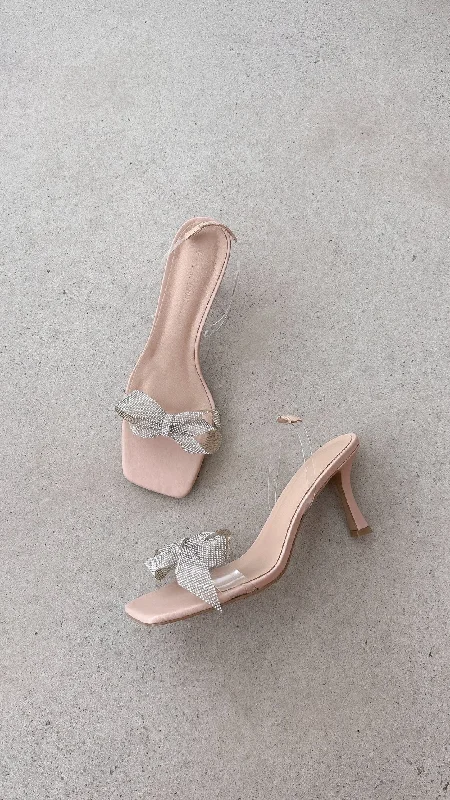 Stiletto Heel Pumps with Perfect Fit--Jasmina Heel - Nude/Clear-Fashionable & Classic