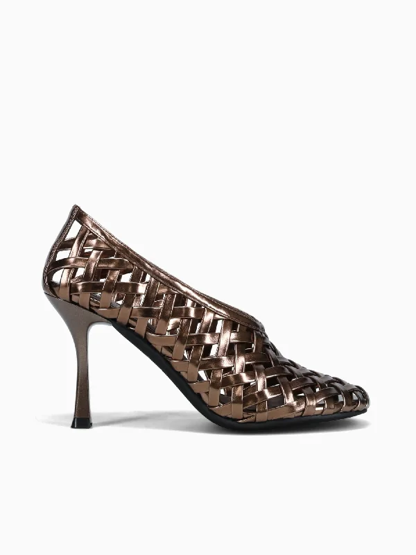 Stiletto Heel Pumps with Perfect Fit--Encagedh Bronze-Fashionable & Classic