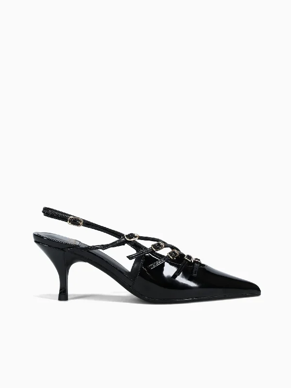 Stiletto Heel Pumps with Perfect Fit--Lash Black Patent-Fashionable & Classic