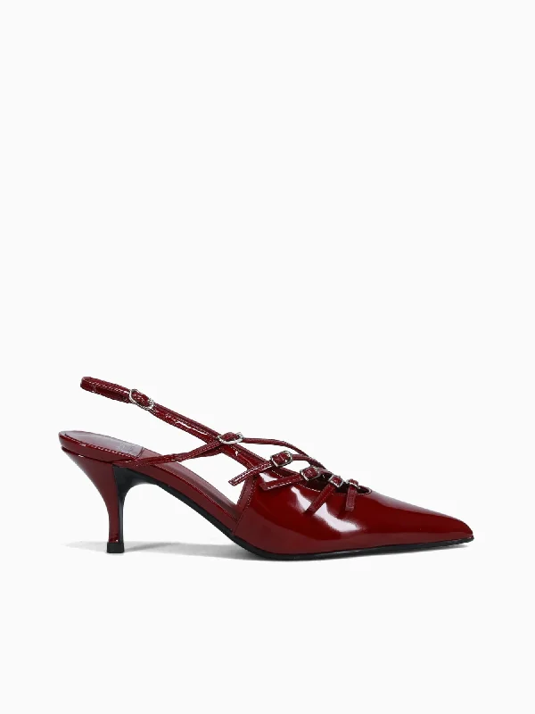 Stiletto Heel Pumps with Perfect Fit--Lash Dk. Red Patent-Fashionable & Classic