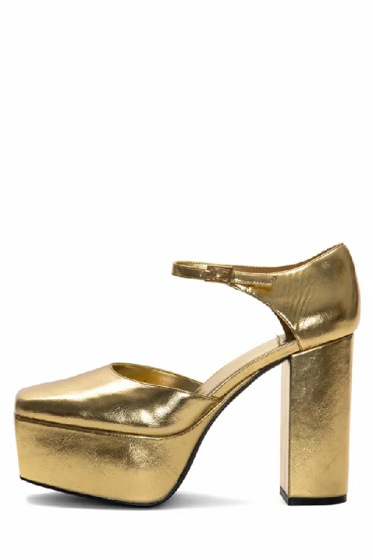 Jeffrey Campbell  Women's Ovr_N_Out Gold M---Fashionable Kitten Heels for Date Night