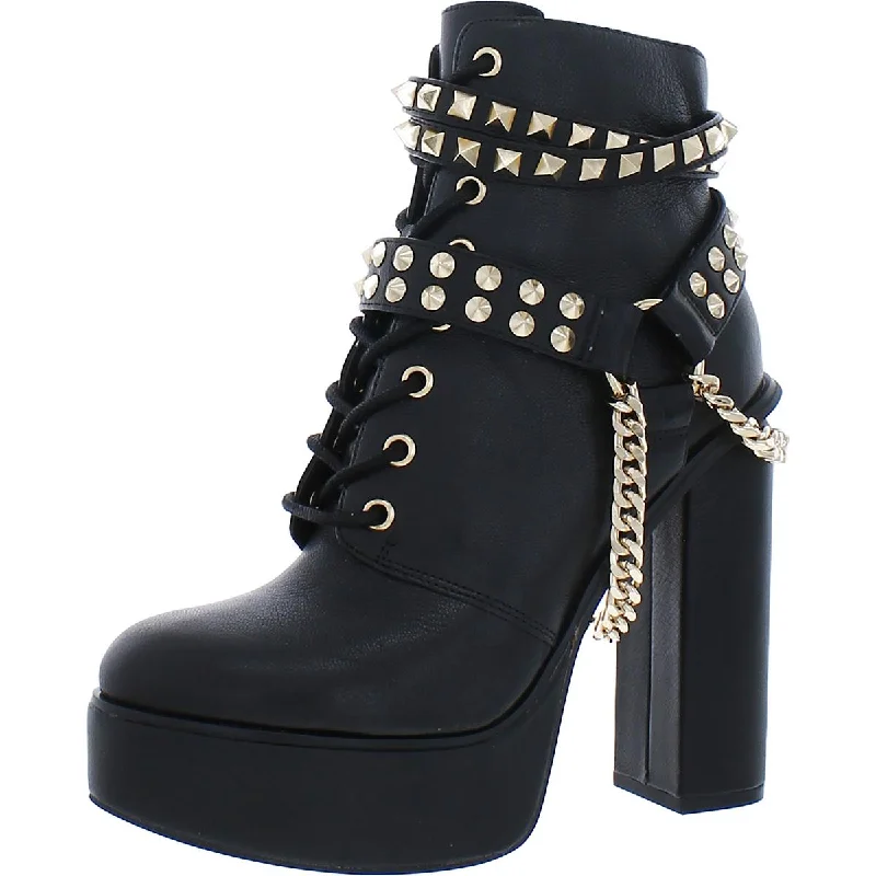 Trendy Chunky Heel Pumps for Casual Wear--Jessica Simpson Womens Lannoli Leather Studded Block Heels