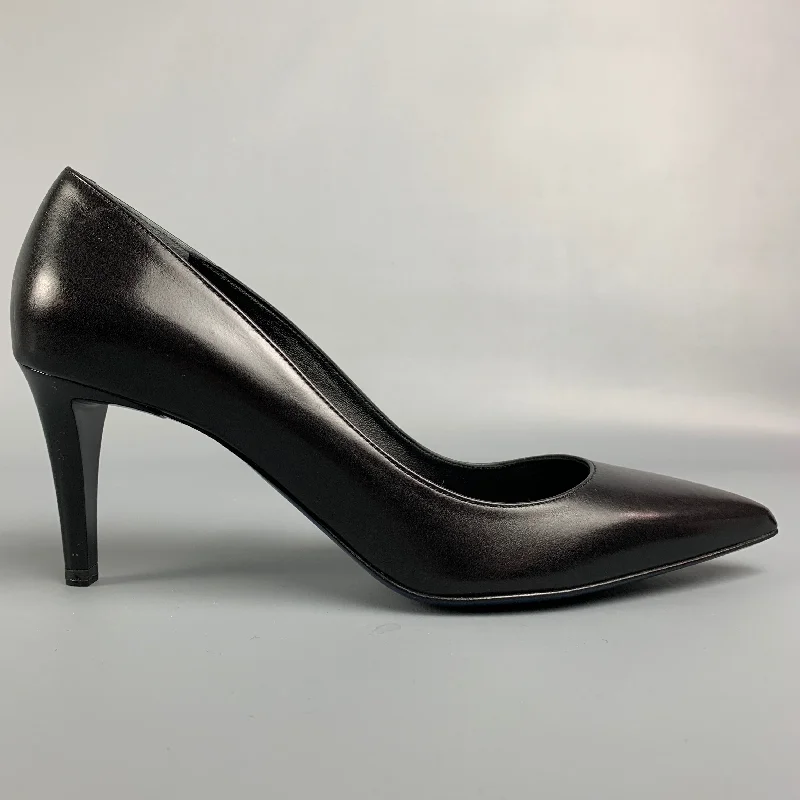 JIL SANDER Size 8 Black Leather Pumps---Comfortable Leather Pumps for Office and Everyday Wear