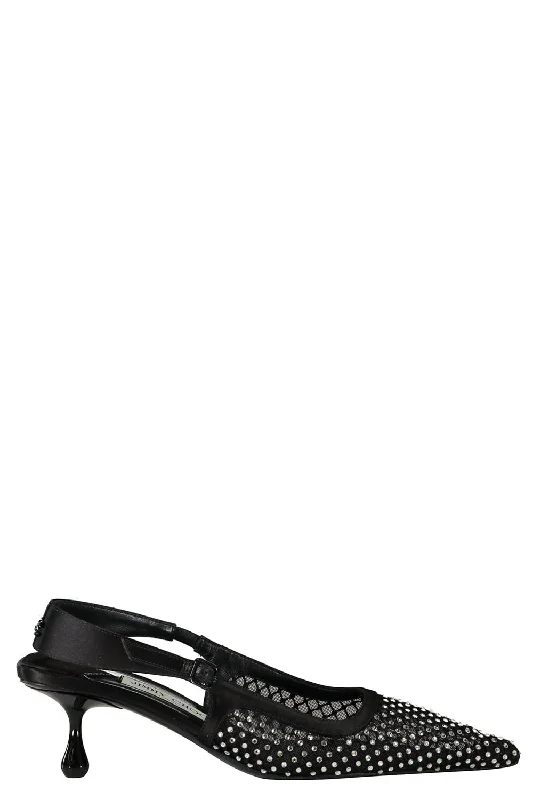 Versatile Heeled Sandals for Any Occasion---Amel 50 - Black Mesh