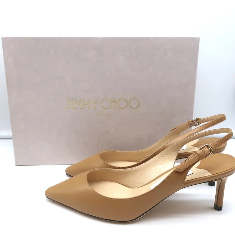 Stiletto Heel Pumps with Perfect Fit--Jimmy Choo Erin 60 Slingback Pumps Camel Leather Size 37 Pointed Toe Heels NEW-Fashionable & Classic