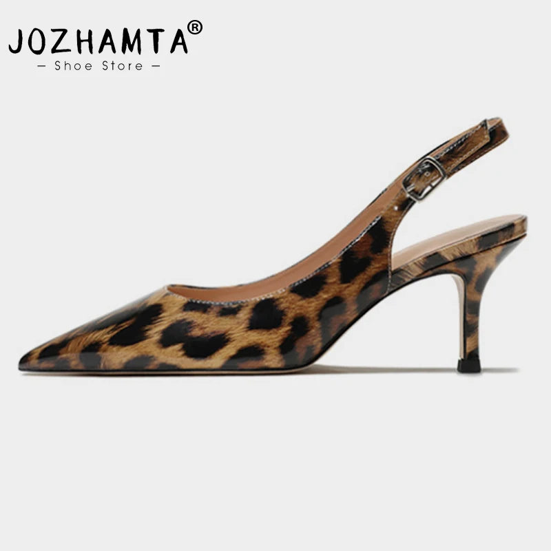 Sleek and Shiny Patent Pump Heels for a Polished Look--Size 36-43 2023 Women Leopard Patent Leather Ins Fashion Women