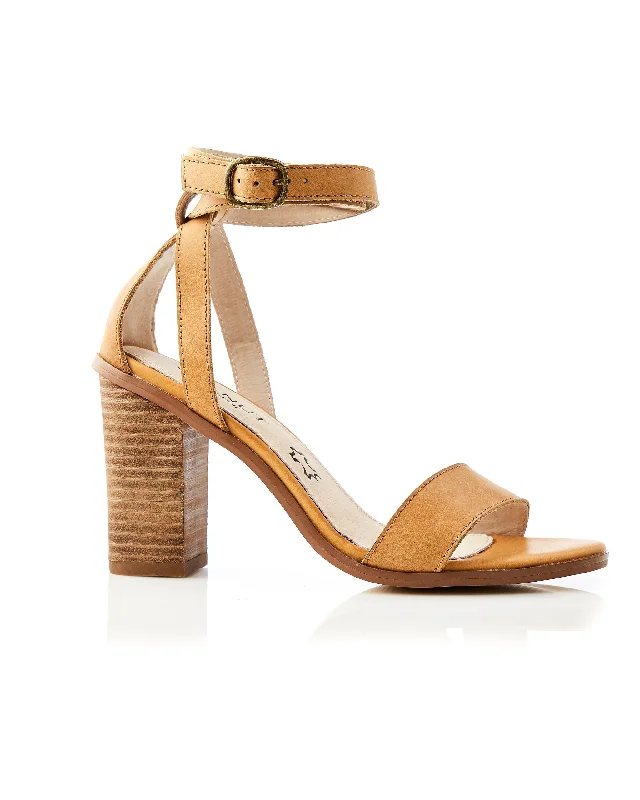 Trendy Chunky Heel Pumps for Casual Wear--Jules Block Heel Tan