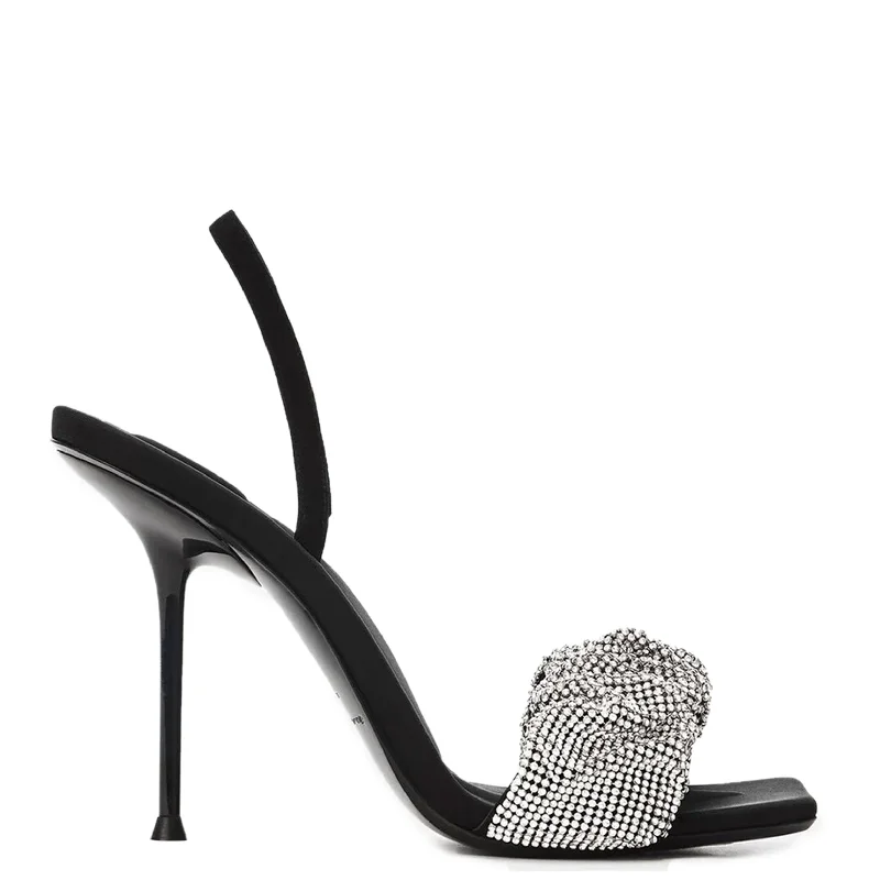 Affordable Rhinestone Pumps for a Dazzling Look---Julie Scrunchie Heels, Crystal