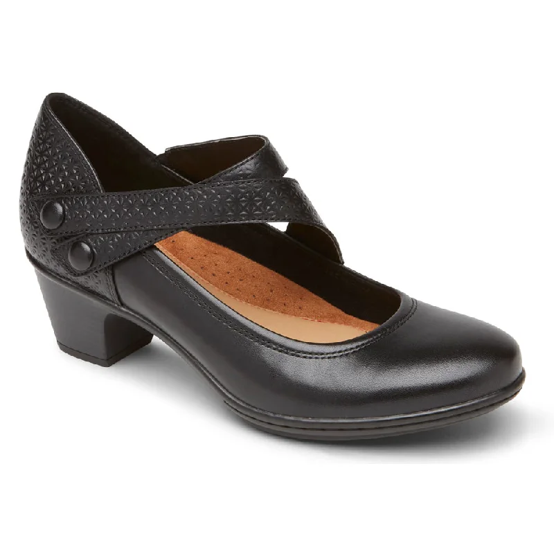 Cobb Hill Kailyn Heel Black Leather (Women's)---Comfortable Leather Pumps for Office and Everyday Wear