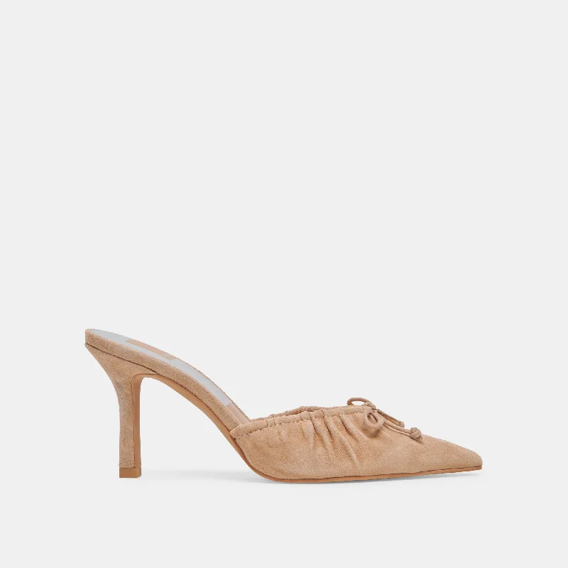 Affordable Suede Ankle Pumps for All-Day Wear--KAIRI HEELS CAMEL SUEDE