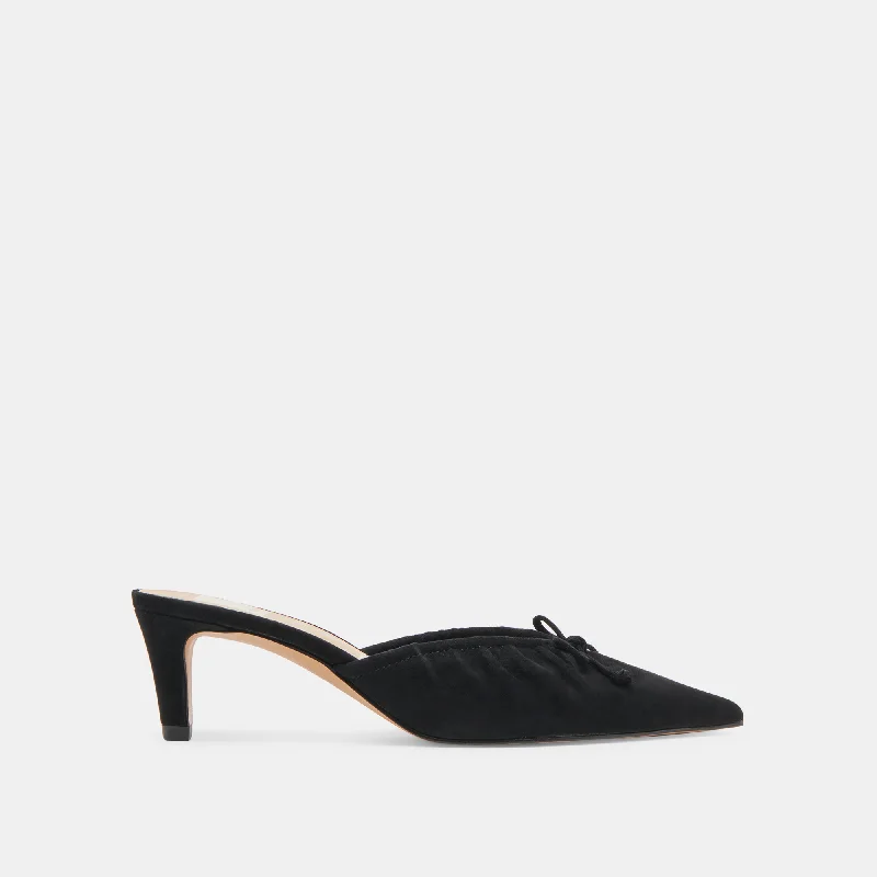 Affordable Suede Ankle Pumps for All-Day Wear--KAIRI MID HEELS ONYX SUEDE