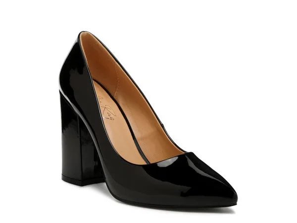 Versatile Dress Heels for Formal and Casual Wear---Kamira Black Heel Pumps