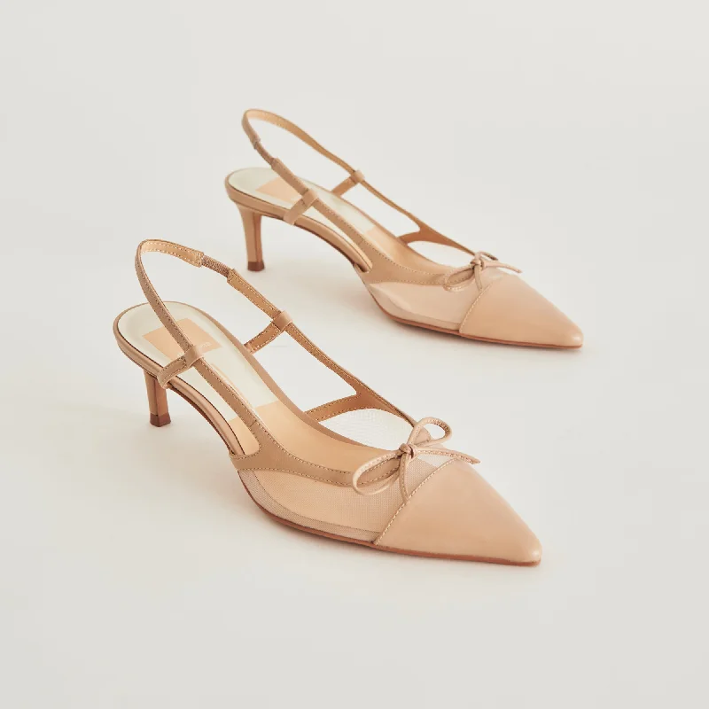 Stiletto Heel Pumps with Perfect Fit--KANDI HEELS BLUSH MESH-Fashionable & Classic