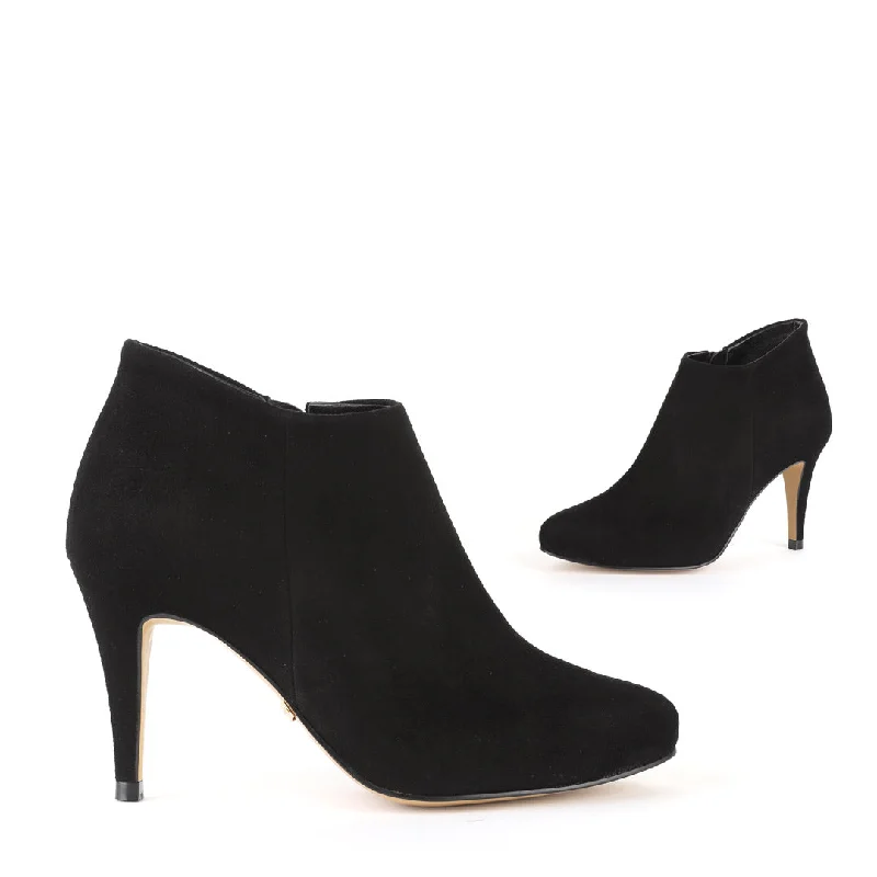 Affordable Suede Ankle Pumps for All-Day Wear--KANE - black suede