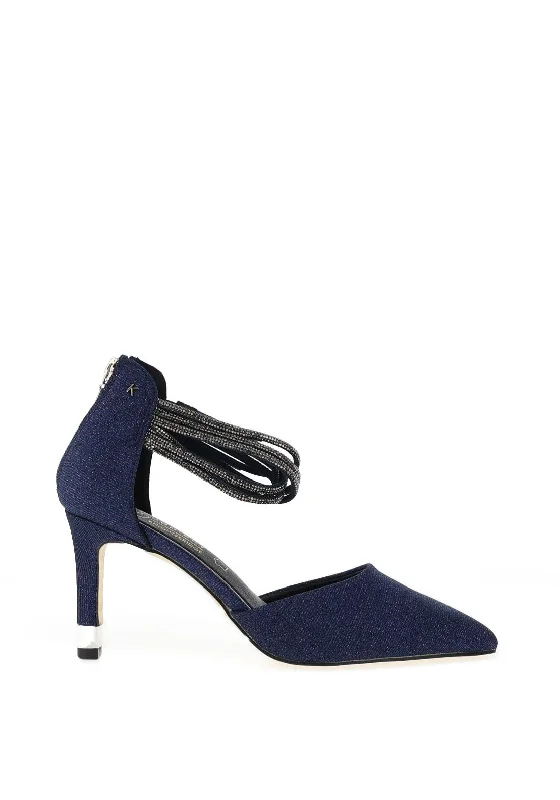 Versatile Heeled Sandals for Any Occasion---Kate Appleby Appledore Shimmering Multi Strap Heeled Shoes, Sapphire Sparkle