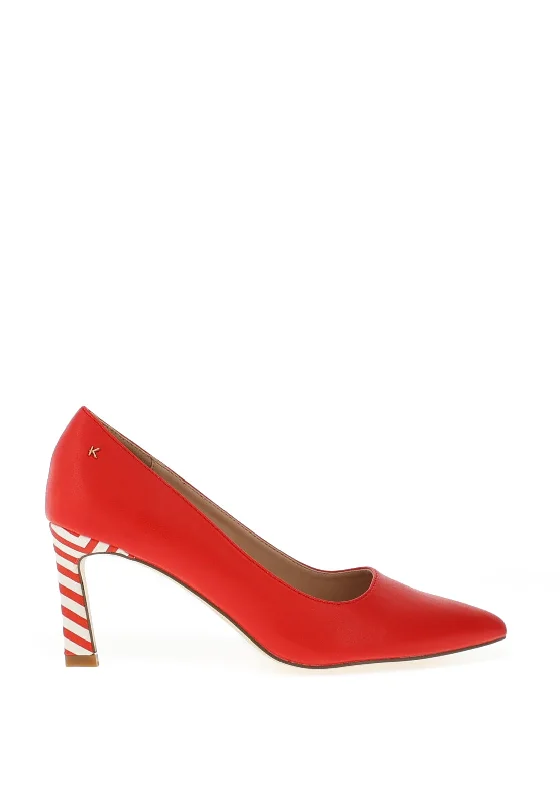 Versatile Heeled Sandals for Any Occasion---Kate Appleby Bamburgh Shimmer Spot Print Heeled Shoe, Swiss Red Zig