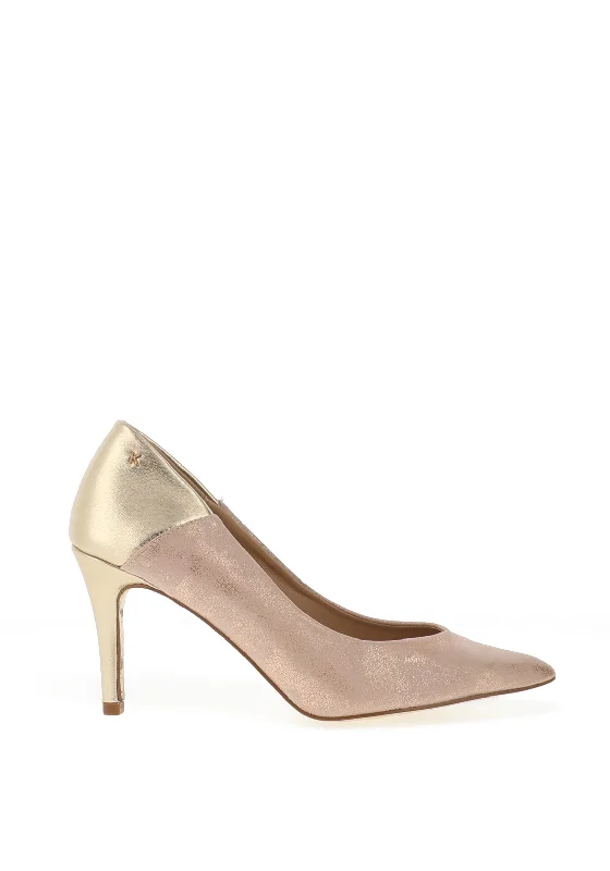 Stiletto Heel Pumps with Perfect Fit--Kate Appleby Colne Pointed Toe Court Shoes, Gold Marble-Fashionable & Classic