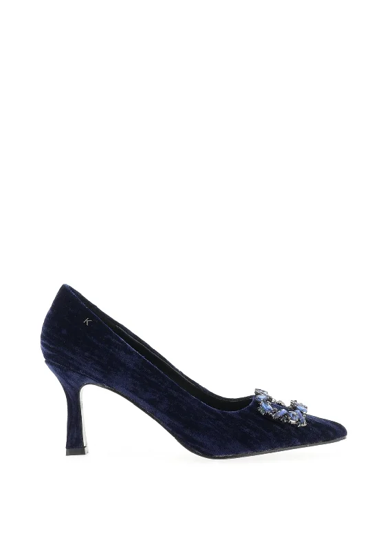 Kate Appleby Tawtan Velvet Embellished Heels, Navy---Chic Embellished Pumps for a Glamorous Look