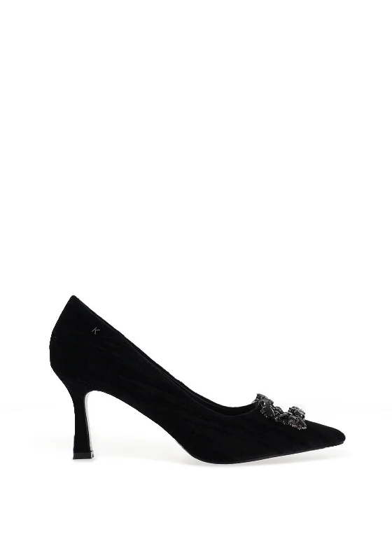 Kate Appleby Tawtan Velvet Embellished Heels, Black---Chic Embellished Pumps for a Glamorous Look