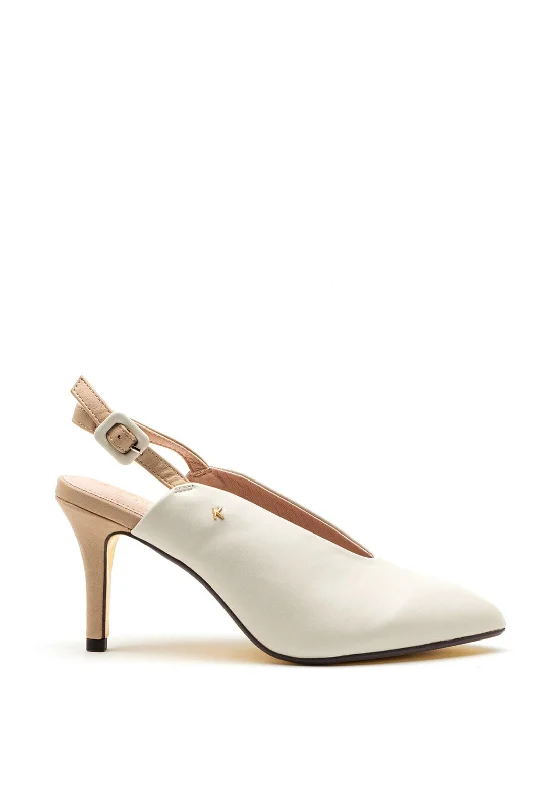 Stiletto Heel Pumps with Perfect Fit--Kate Appleby Melton Pointed Toe Heeled Shoes, Cream-Fashionable & Classic