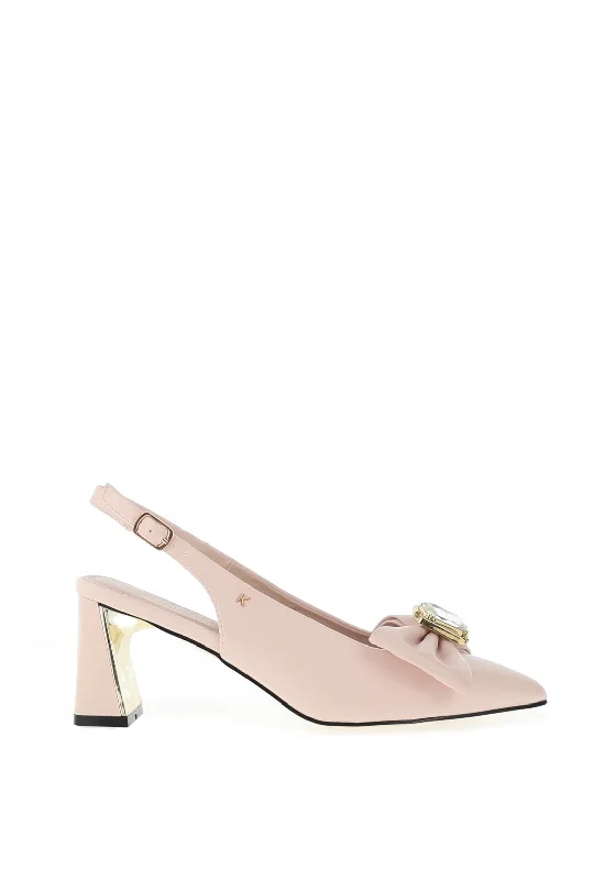 Kate Appleby Perthshire Bow Bloch Heel Shoes, Blush---Charming Bow Pumps for a Cute and Stylish Look