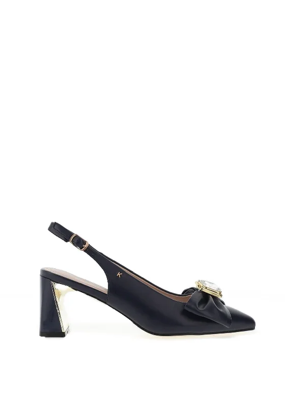 Kate Appleby Perthshire Bow Bloch Heel Shoes, Sapphire---Charming Bow Pumps for a Cute and Stylish Look