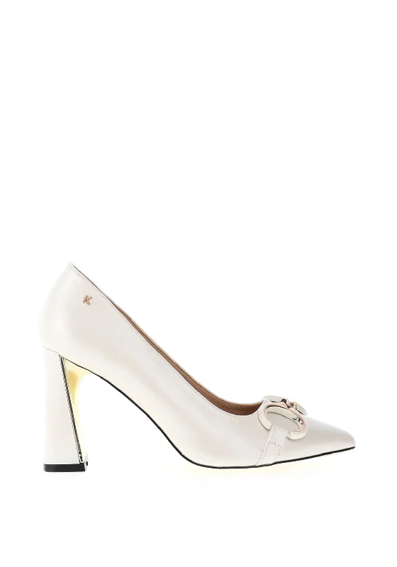 Stiletto Heel Pumps with Perfect Fit--Kate Appleby Skipton Pointed Toe Heeled Shoe, Pearl-Fashionable & Classic