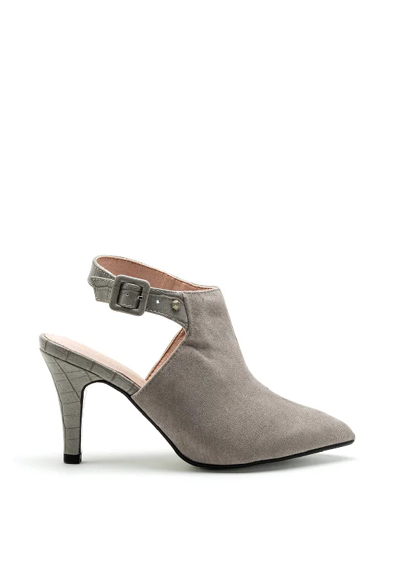 Trendy Chunky Heel Pumps for Casual Wear--Kate Appleby Wealdon Open Back High Heel Shoes, Grey