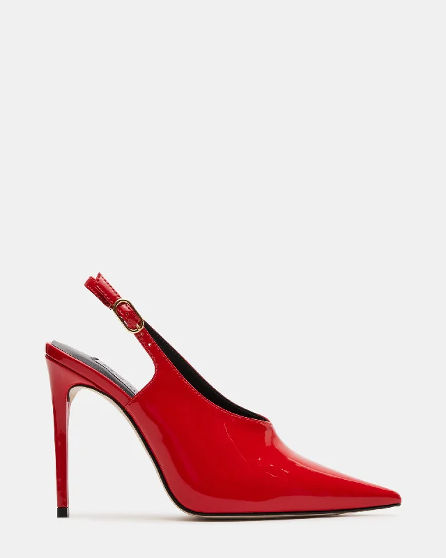 Versatile Heeled Sandals for Any Occasion---KAYLAN RED PATENT