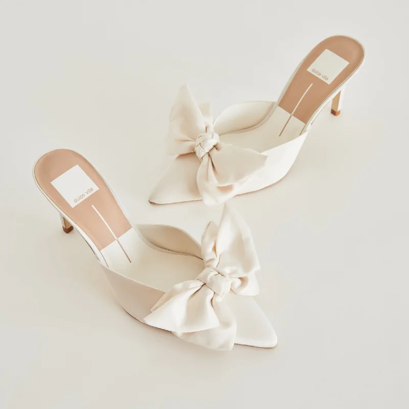 KAYLI HEELS WHITE SATINAffordable Satin Heels with a Luxe Touch