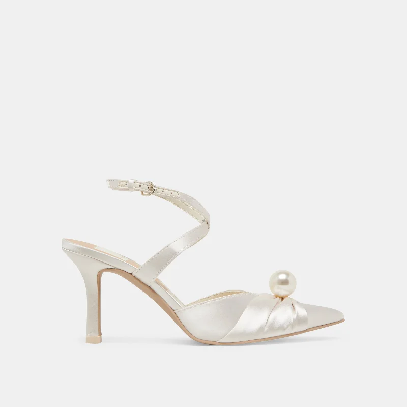 KAYSEY HEELS VANILLA SATINAffordable Satin Heels with a Luxe Touch