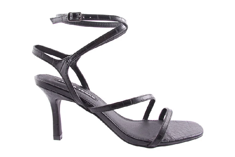 Versatile Heeled Sandals for Any Occasion---KELING BLACK CROC