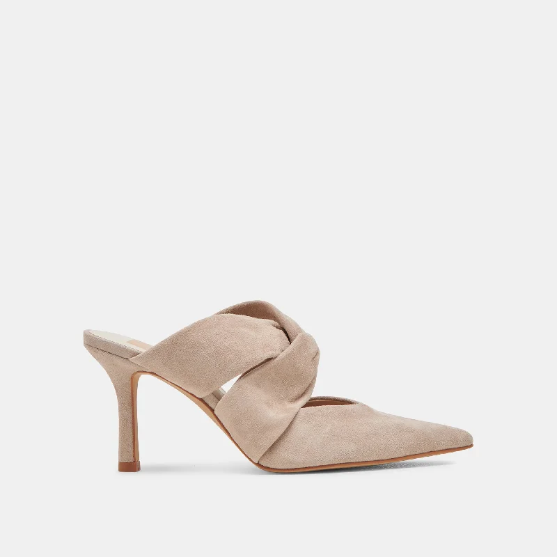 Affordable Suede Ankle Pumps for All-Day Wear--KELSY HEELS TAUPE SUEDE