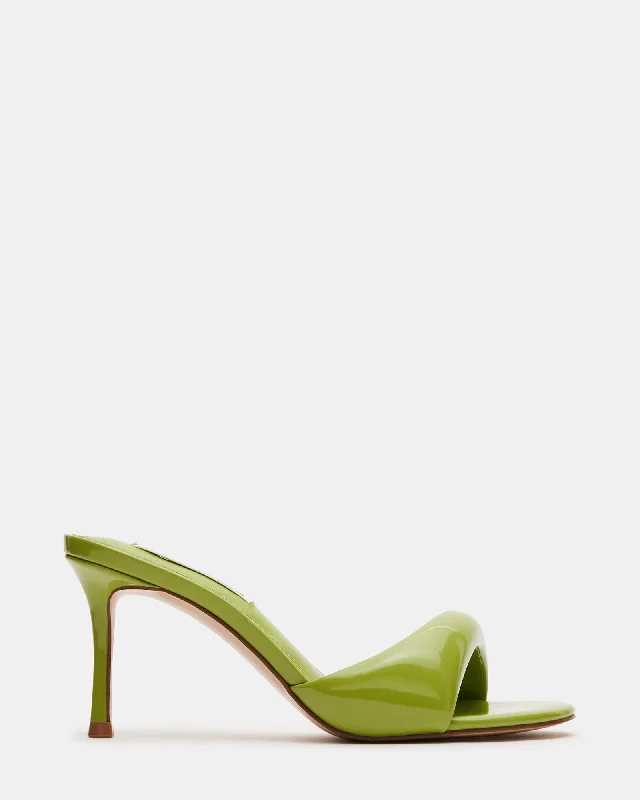 Versatile Heeled Sandals for Any Occasion---KIERAN GREEN PATENT