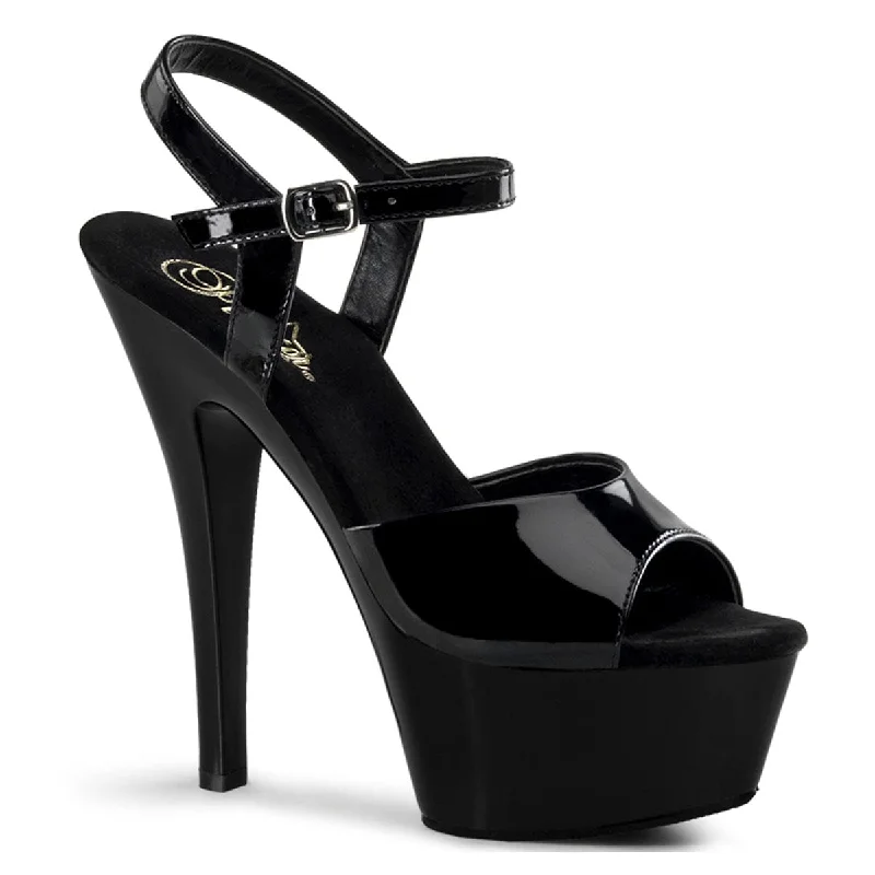 Versatile Heeled Sandals for Any Occasion---KISS-209 Black Patent/Black