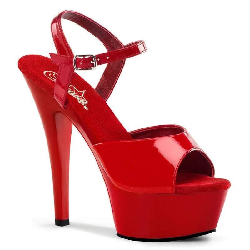 Versatile Heeled Sandals for Any Occasion---KISS-209 Red Patent/Red