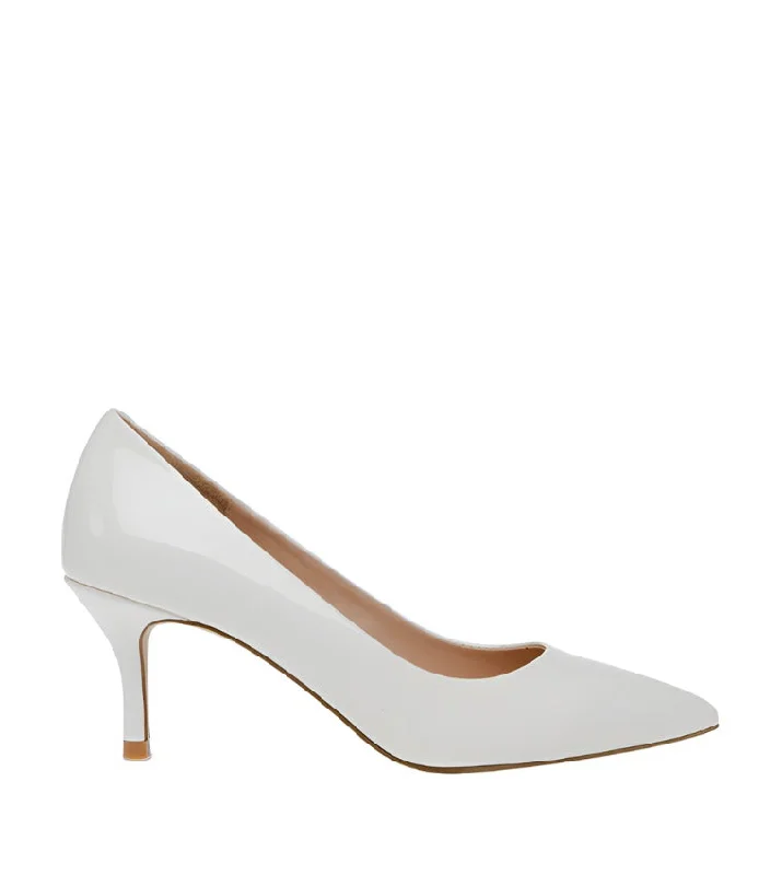 KITKAT WHITE---Fashionable Kitten Heels for Date Night