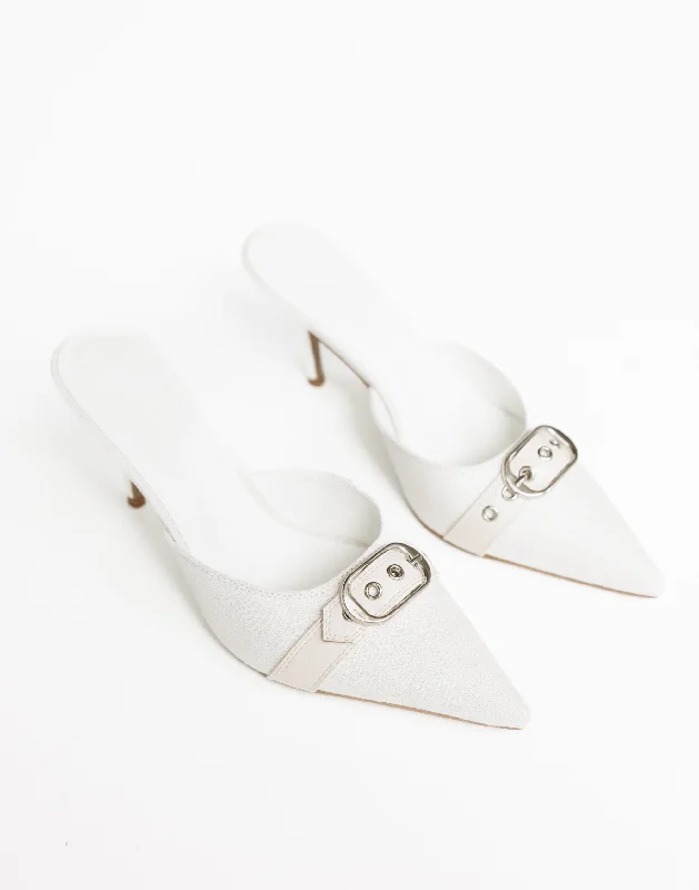 Stiletto Heel Pumps with Perfect Fit--Kolby Heels (Bone Linen) - By Billini-Fashionable & Classic