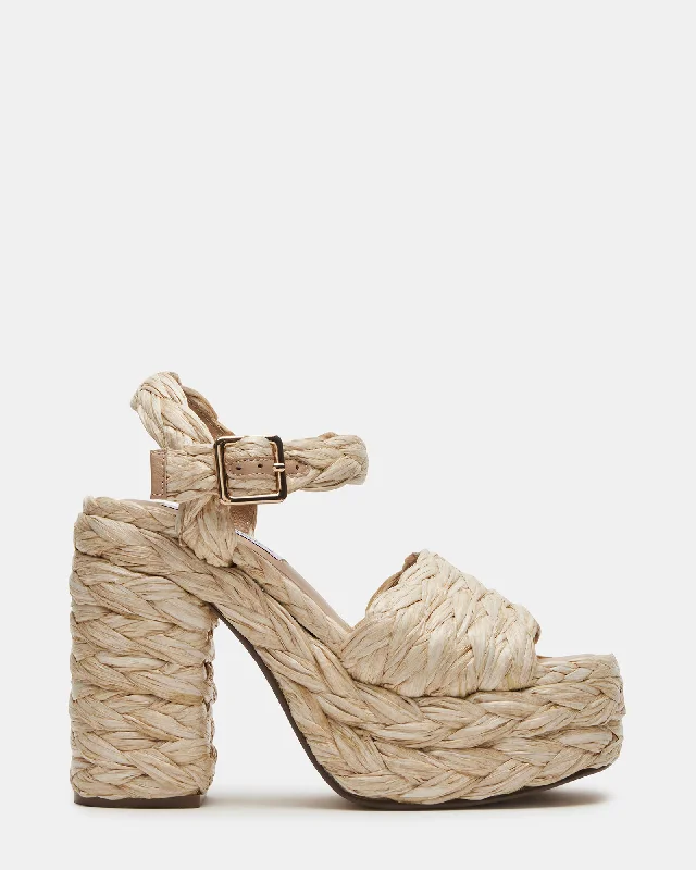 Versatile Heeled Sandals for Any Occasion---KORAL RAFFIA