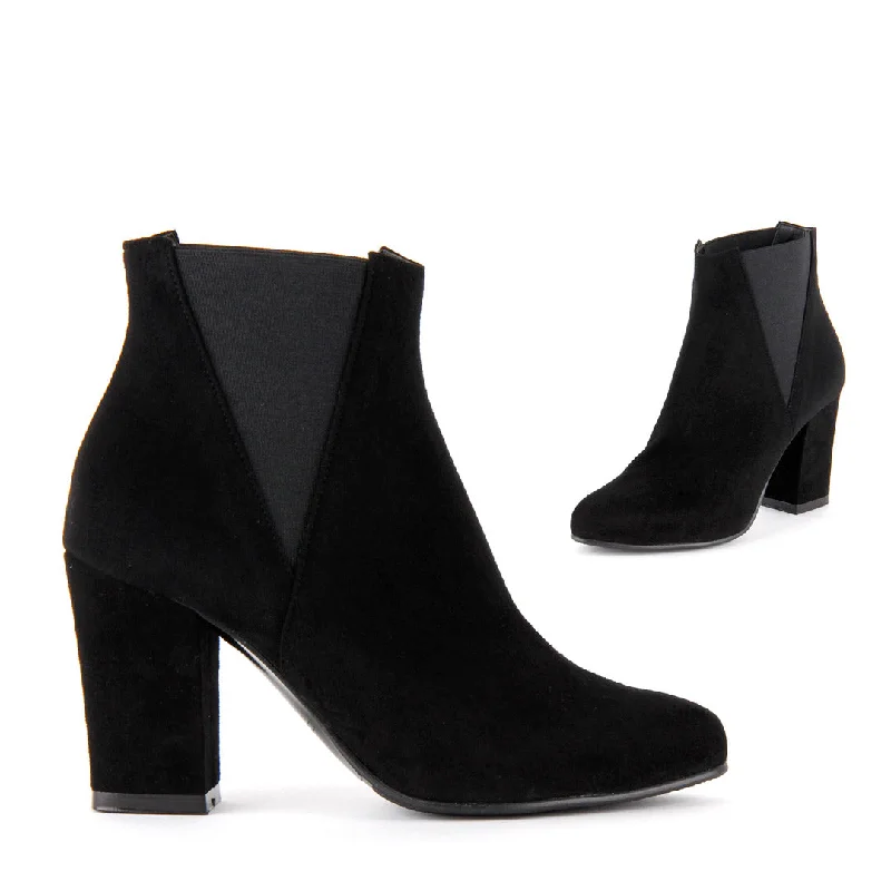 Affordable Suede Ankle Pumps for All-Day Wear--KOZEE - black suede