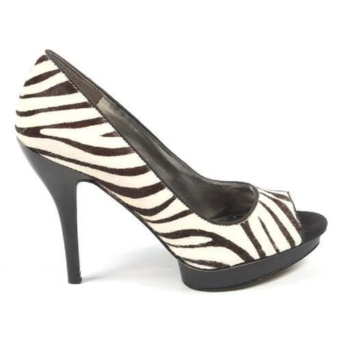 Stylish Open Toe Heels for Summer--Multicolor 6.5 US - 37 EUR Nine West Womens Pump Open Toe NWSTANZER BLKWHT BLK