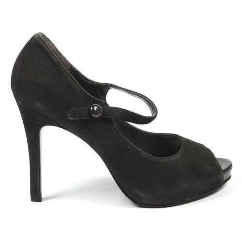 Stylish Open Toe Heels for Summer--Dark Grey 5.5 US - 36 EUR Nine West Womens Pump Open Toe NWLUMINOUS DKGRY DKGY