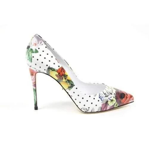 White 37 EUR - 7 US Dolce & Gabbana decollete Kate C18941 AC137 8C729---Fashionable Kitten Heels for Date Night