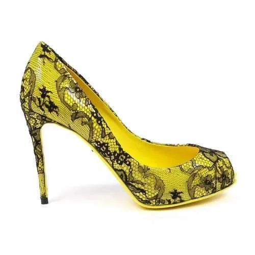 Stylish Open Toe Heels for Summer--Yellow 36 EUR - 6 US Dolce & Gabbana decollete open toe Bette C18992 AF255 8S830