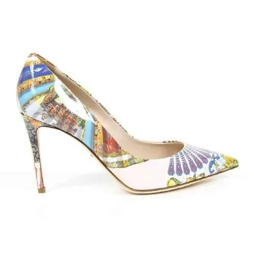 Multicolor 38 EUR - 8 US Dolce & Gabbana decollete Kate C18940 AC137 8R831---Fashionable Kitten Heels for Date Night