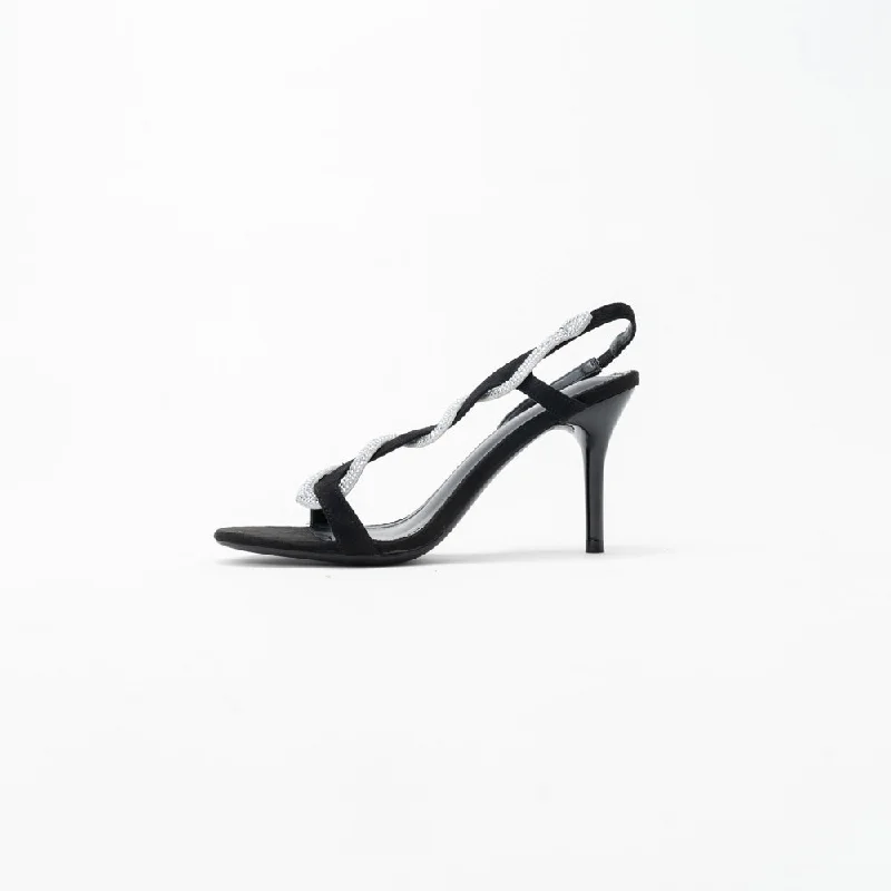 La Her Qxg-17 Ladies Evening Shoe Black/Silver---Elegant Evening Heels for Weddings and Parties