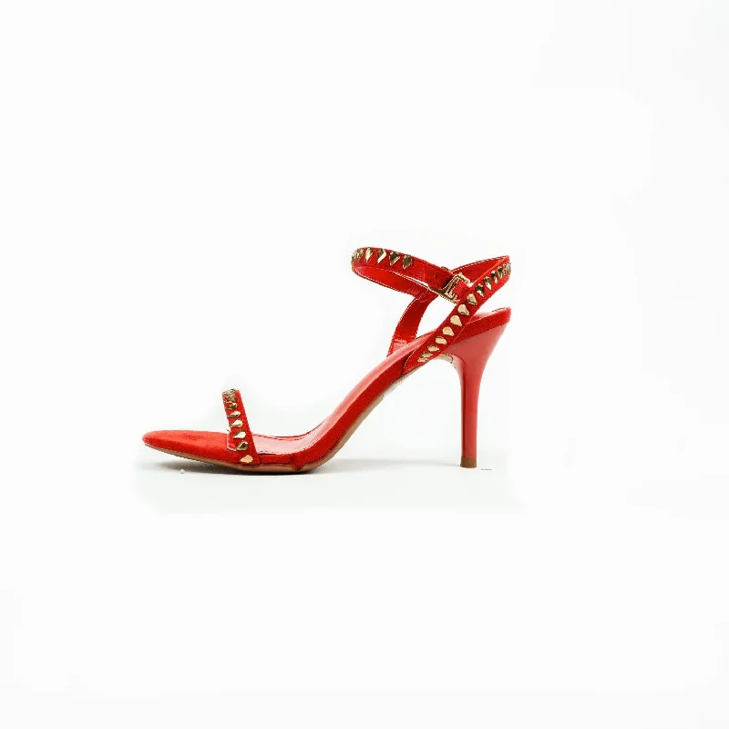 La Her Qxg-19 Ladies Evening Shoe Red Gold---Elegant Evening Heels for Weddings and Parties