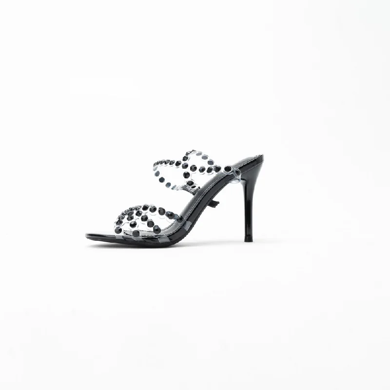 La Her Qxg08 Ladies Evening Shoe Black---Elegant Evening Heels for Weddings and Parties