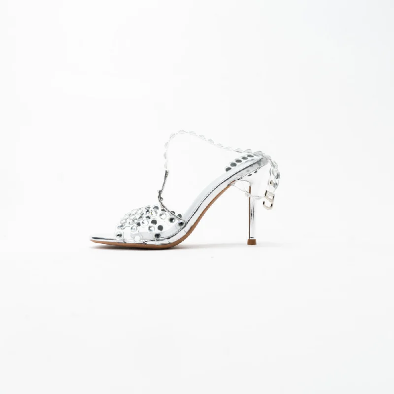 La Her Qxg08 Ladies Evening Shoe Silver---Elegant Evening Heels for Weddings and Parties