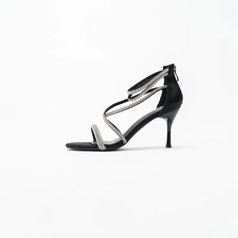 La Her Qxg14 Evening Shoe Black---Elegant Evening Heels for Weddings and Parties